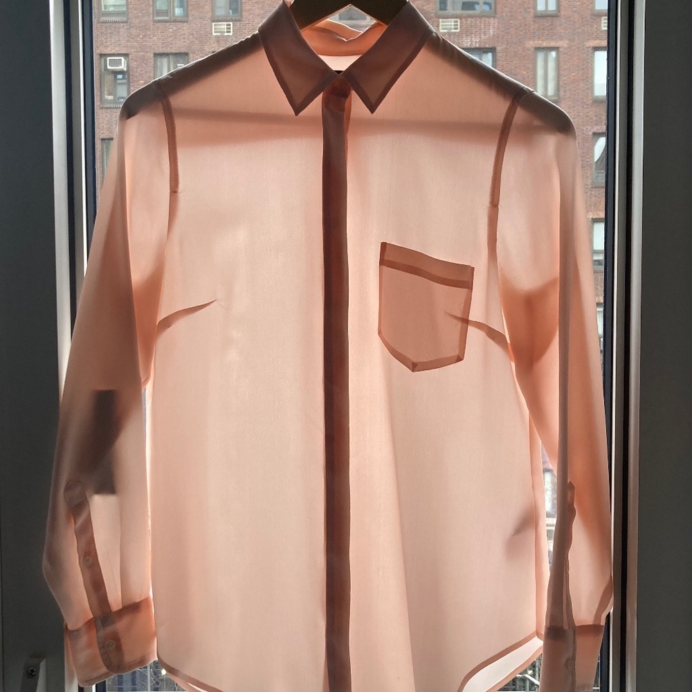 JCrew classic silk blouse in ballet pink